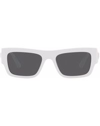 Versace - Eckige Sonnenbrille mit Logo-Schild - Lyst