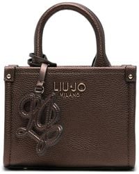 Liu Jo - Sac À Main Grainé À Plaque Logo - Lyst