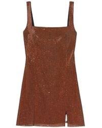 Self-Portrait - Crystal-Embellished Chainmail Mini Dress - Lyst