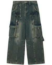 Musium Div. - Multi-Pocket Strap-Detail Cargo Wide-Leg Jeans - Lyst