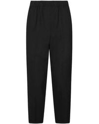 Antonelli - Elasticated-Waistband Turned-Up-Hem Trousers - Lyst