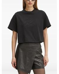 KARL LAGERFELD - Logo-Embossed Boxy T-Shirt - Lyst