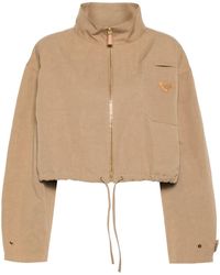 Prada - Logo Cotton And Linen Jacket - Lyst