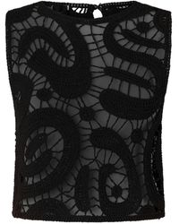 Pinko - Crochet Sleeveless Top - Lyst