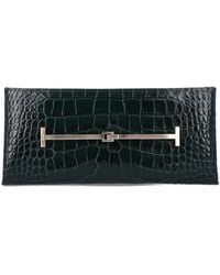 Tom Ford - Tumbled Printed Crocodile Leather Arc Clutch - Lyst