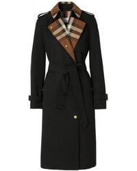 Burberry - チェックパネル トレンチコート - Lyst