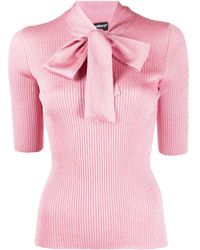 Dolce & Gabbana Strickoberteil mit Schleife - Pink