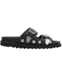 Toga Virilis - Studded Buckle-Strap Leather Sandals - Lyst