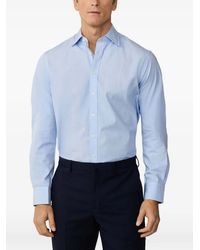 Hackett - Popeline-Hemd Mit Gestreiften Details - Lyst