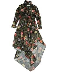 Off-White c/o Virgil Abloh - Floral-Print Draped Midi Dress - Lyst