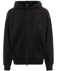 Y-3 - Logo-Print Zip-Up Hoodie - Lyst