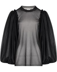 Comme des Garçons - Sheer Ruffled-Trim Blouse - Lyst