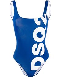DSquared² Badeanzug mit Logo - Blau