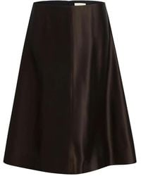 KHAITE - Nania Twill Midi Skirt - Lyst