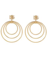 Dolce & Gabbana - Dg Logo-charm Multi-hoop Earrings - Lyst