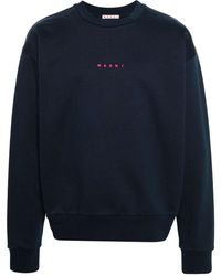 Marni - Katoenen Sweater Met Logoprint - Lyst