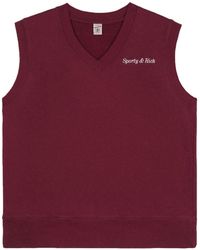 Sporty & Rich - Classic Logo-embroidered Cotton Vest - Lyst