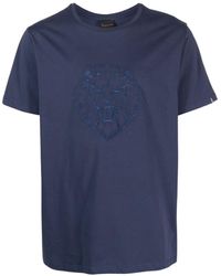 Billionaire - Lion-embroidered Cotton T-shirt - Lyst