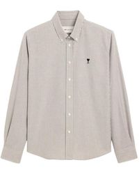 Ami Paris - Chemise Rayée En Coton Avec Ami De Cœur - Lyst