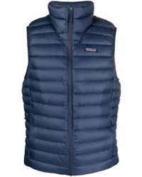 Patagonia - Daunenweste Mit Logo-Patch - Lyst