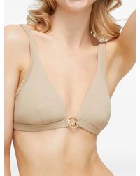 MICHAEL Michael Kors - Logo-Plaque Bikini Top - Lyst
