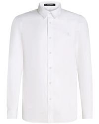 KARL LAGERFELD - Embroidered-Logo Long-Sleeve Shirt - Lyst