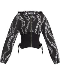 Versace Jeans Couture - Chain Couture-Print Panelled Hoodie - Lyst