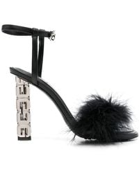 Givenchy - Sandales G Cube À Détails De Plumes 105 Mm - Lyst