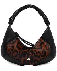 Aigner - Small Giara Ocelot Leopard-Print Shoulder Bag - Lyst