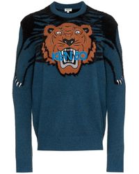 KENZO - Pull En Maille À Logo Brodé - Lyst