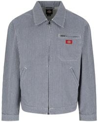 Dickies - Striped-Pattern Zip-Up Shirt Jacket - Lyst