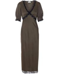 RIXO London - Annina Lace V-Neck Midi Dress - Lyst