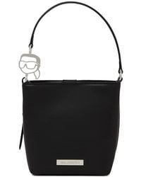 KARL LAGERFELD - Small Ikon Logo-Plaque Bucket Bag - Lyst