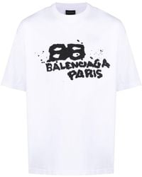 Balenciaga T-shirt Met Logoprint - Wit