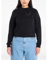 EA7 - Sequin-Embellished Logo-Print Sweatshirt - Lyst