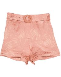 Twinset - Leaf-Print Belted Shorts - Lyst