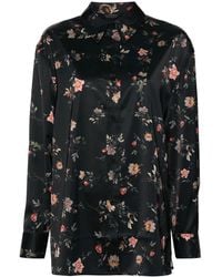 AllSaints - Louisa Floral-Print Satin Shirt - Lyst