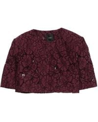 Pinko - Cropped Jacket With Floral Detail - Lyst