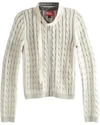DIESEL - Cable-Knit Zip Cardigan - Lyst