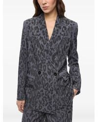 Pinko - Double-Breasted Jacket With Rhinestones And Jaguar Motif - Lyst