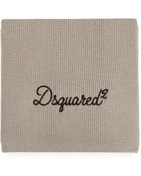 DSquared² - Sciarpa A Coste Con Logo Ricamato - Lyst