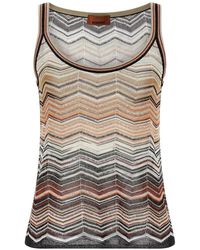 Missoni - Tanktop Met Chevron Streep En Pailletten - Lyst