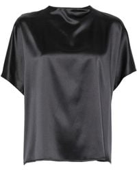 SOLOTRE - Satin-Finish Short-Sleeve Top - Lyst