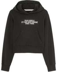 Palm Angels - Cropped Hoodie With Embroidery - Lyst