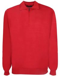 Dell'Oglio - Quarter-Zip Knitted Polo Shirt - Lyst