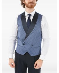 Corneliani - Checked Double-Breasted Waistcoat - Lyst