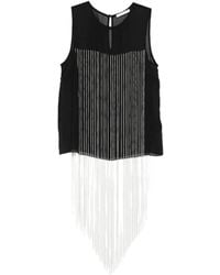 Patrizia Pepe - シアーパネル フリンジ トップ - Lyst