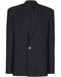 Balmain - Monogram-Pattern Single-Breasted Wool Blazer - Lyst