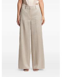 Peserico - Herringbone-Pattern Wide-Leg Trousers - Lyst