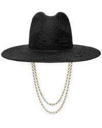 Ruslan Baginskiy - Double-Chain-Strap Straw Fedora Hat - Lyst